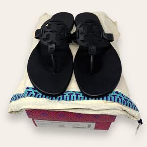 Tory Burch Leather Miller Thong Sandal Perfect Black 11 Women’s